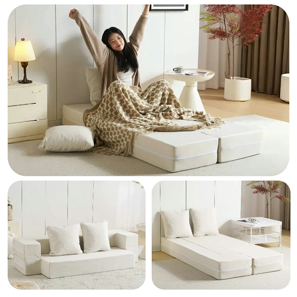 ソファーベッド 2人掛け コンパクト ソファ ソファー ゆったり 大きめ 幅170cm ローソファ フロアソファ 折りたたみ 一人 1人 二人掛け おしゃれ 2P ソファベッド 北欧 リビングソファ 折り畳み モダン 韓国 7日内出荷