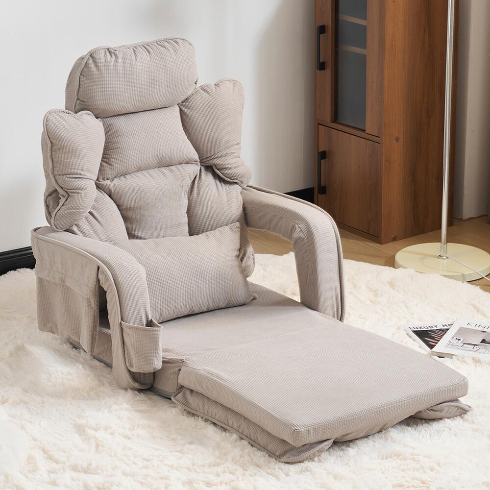 座椅子 リクライニング コンパクト 肘掛け オットマン ゆったり おしゃれ 折りたたみ 42段 チェア ソファ コンパクトソファ フロアソファー フロアチェア 一人掛け リクライニングソファ 1人掛けソファー 一人暮らし 新生活