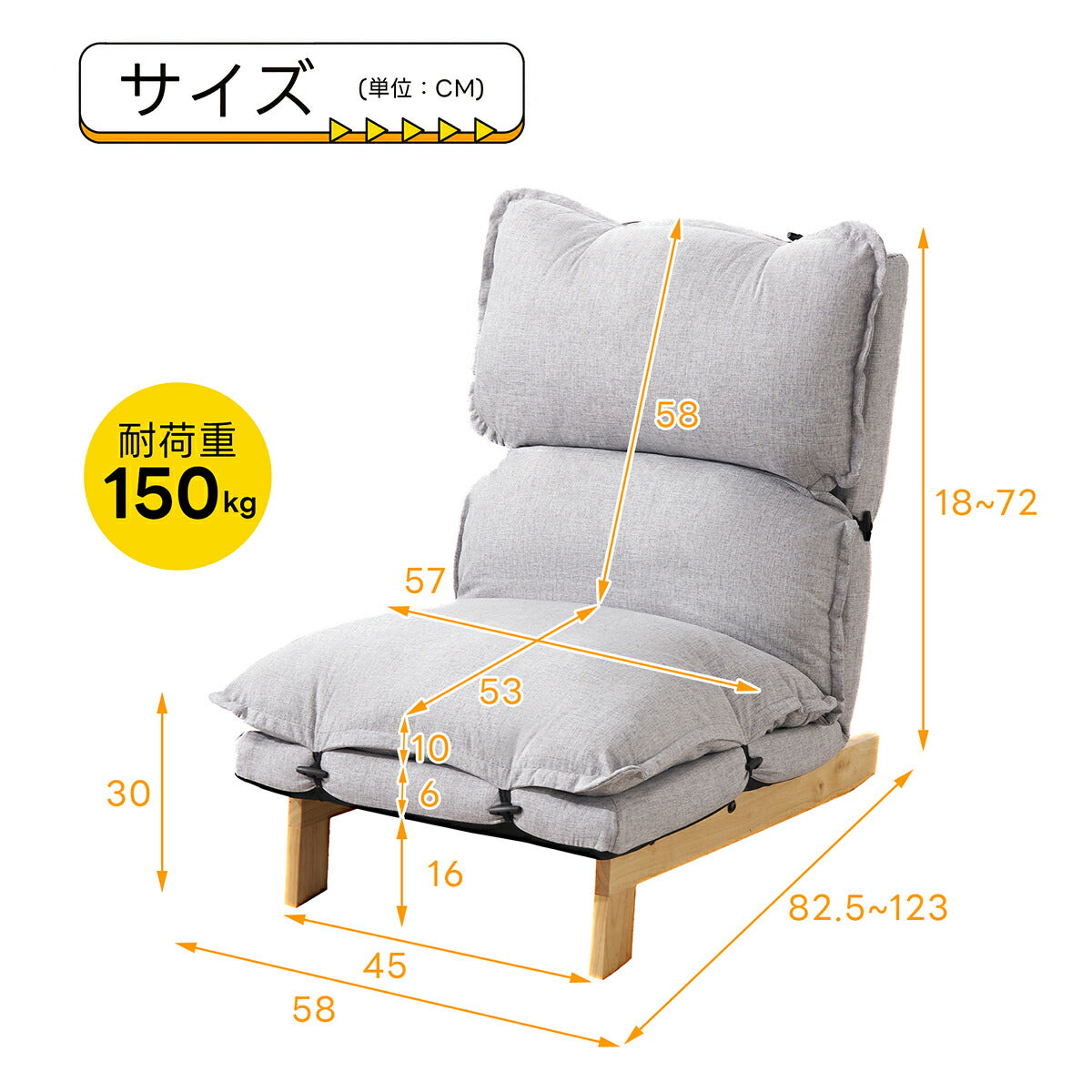 座椅子 リクライニング コンパクト オットマン 4WAY ゆったり おしゃれ 折りたたみ 5段 チェア ソファ コンパクトソファ フロアソファー フロアチェア 一人掛け リクライニングソファ 1人掛けソファー 一人暮らし 新生活