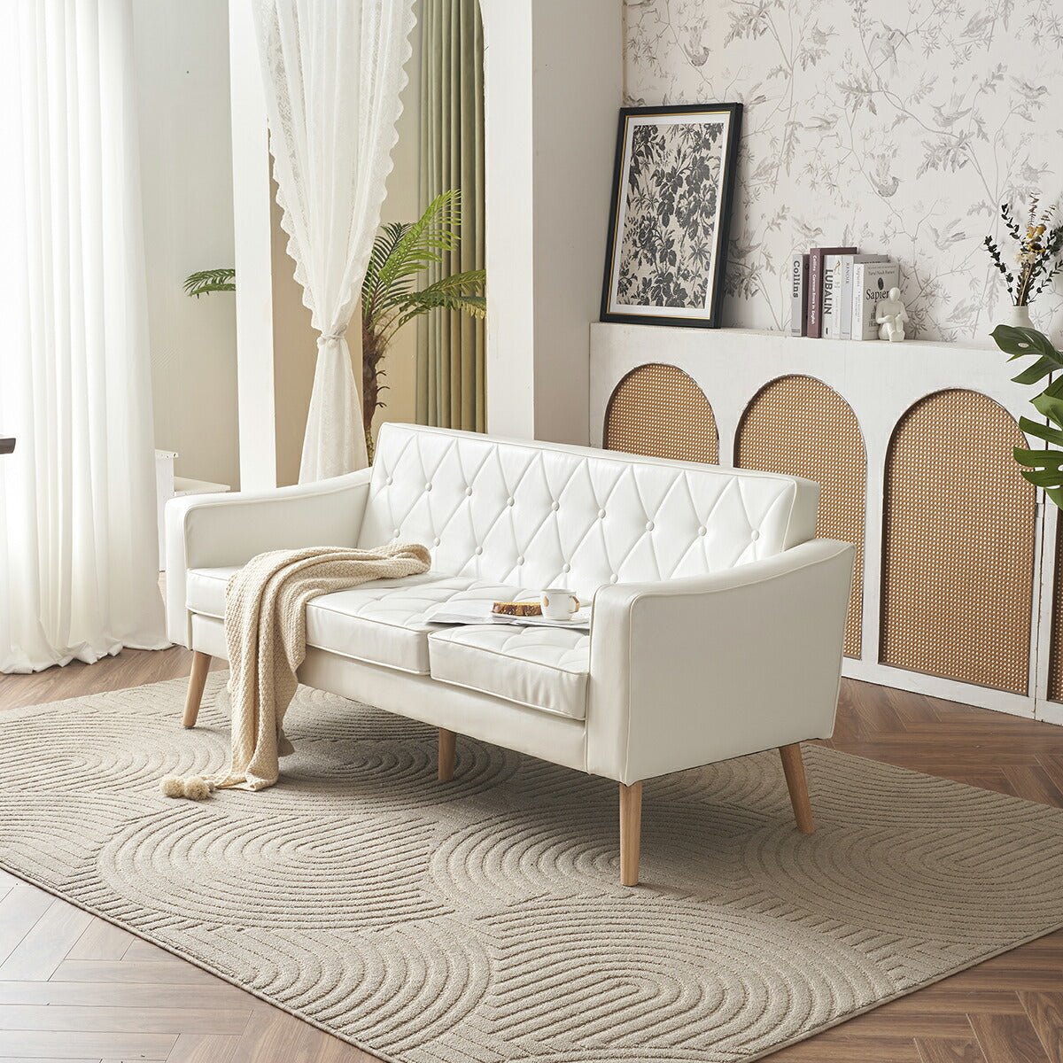 ソファ ソファー 2人掛けソファ 2人掛けソファー 3人掛け 3P 3人掛け ヴィンテージ ローソファー コンパクトソファー リビング リビングソファ レザーソファ レザー 合皮 シンプル リビング 一人暮らし ワンルーム 白 ホワイト 韓国風 北欧