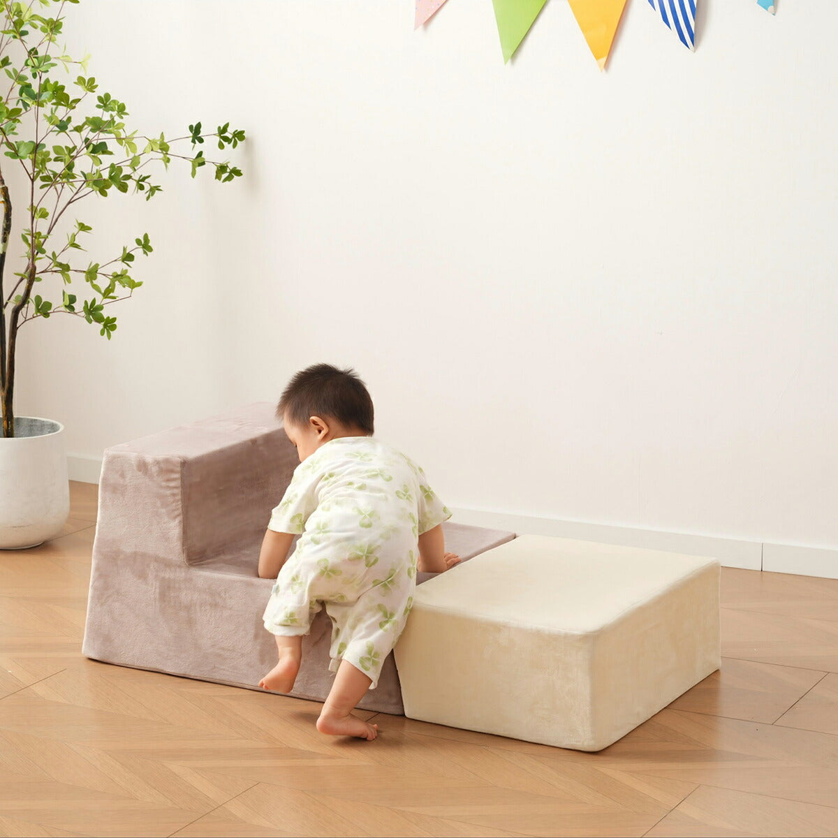 ソフトブロック アスレチック クッション 遊具 子供用 室内 大型 キッズスペース 滑り台 布製 おもちゃ ベージュ×ブラウン 幼児 保育園向け 多機能 自由組合 アスレチック ブロック 玩具 室内 遊具 子供 こども