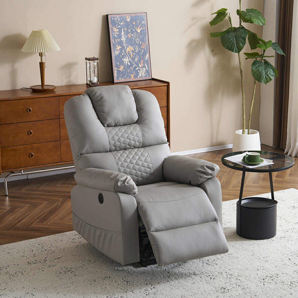 電動 リクライニングチェア リクライニングソファー 1人掛け ハイバック 電動ソファー 電動ソファ 電動リクライニングソファ リクライニングソファー リクライニング 一人掛け 1人がけソファ 1人用 一人用リクライニング ソファー グレー