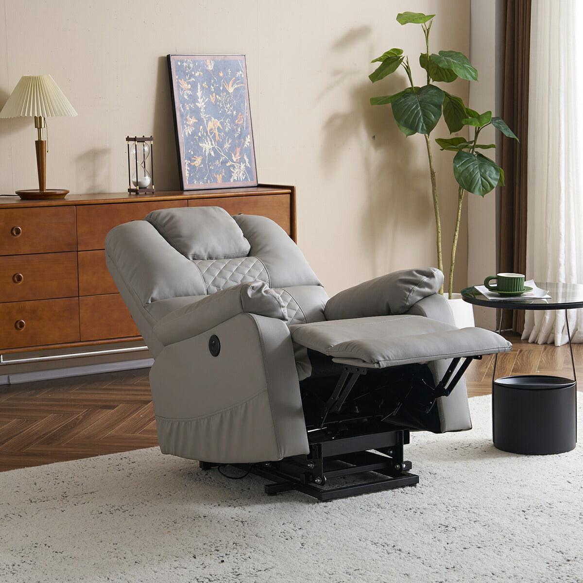 電動 リクライニングチェア リクライニングソファー 1人掛け ハイバック 電動ソファー 電動ソファ 電動リクライニングソファ リクライニングソファー リクライニング 一人掛け 1人がけソファ 1人用 一人用リクライニング ソファー グレー