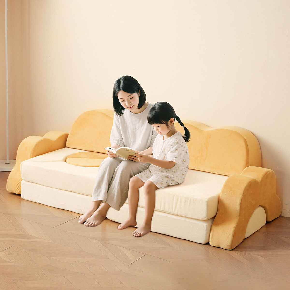 ソフトブロック アスレチック クッション 遊具 子供用 室内 大型 キッズスペース 滑り台 布製 おもちゃ ベージュ×イエロー 幼児 保育園向け 多機能 自由組合 アスレチック ブロック 玩具 室内 遊具 子供 こども