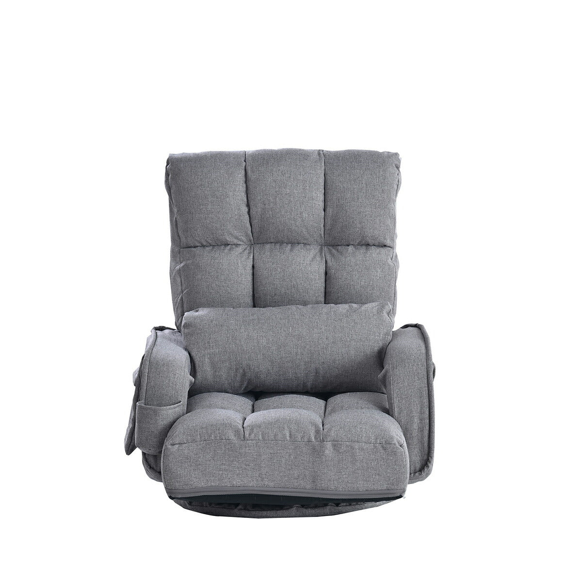 座椅子 回転式 肘掛け ハイバック 座いす リクライニング 1人掛けソファー リクライニングチェアー フロアチェア リビングチェア リラックスチェア 折りたたみ ファブリック 座イス フロア ソファ