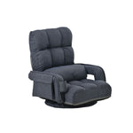 座椅子 回転式 肘掛け ハイバック 座いす リクライニング 1人掛けソファー リクライニングチェアー フロアチェア リビングチェア リラックスチェア 折りたたみ ファブリック 座イス フロア ソファ