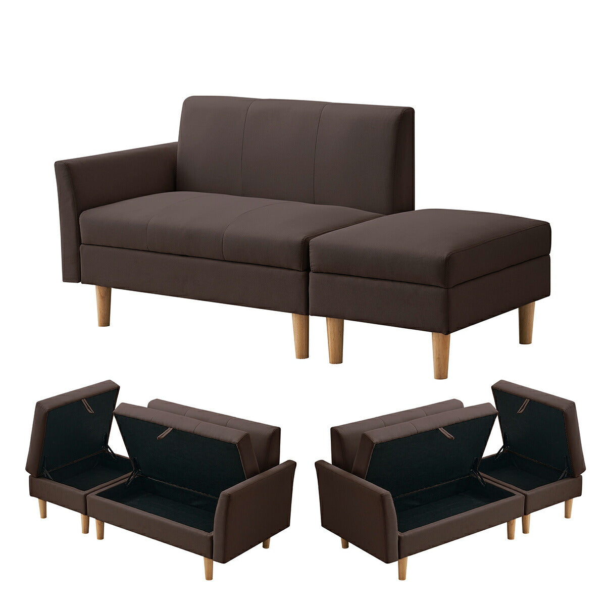 ソファー 2人掛け コンパクト おしゃれ ソファ カウチソファー ローソファー フロアソファー カウチ オットマン 韓国インテリア 韓国 L字 コーナーソファ 2人掛け 二人掛け ブラウン グレー