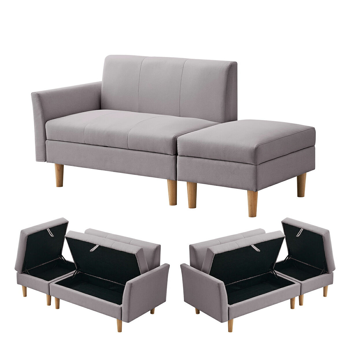 ソファー 2人掛け コンパクト おしゃれ ソファ カウチソファー ローソファー フロアソファー カウチ オットマン 韓国インテリア 韓国 L字 コーナーソファ 2人掛け 二人掛け ブラウン グレー