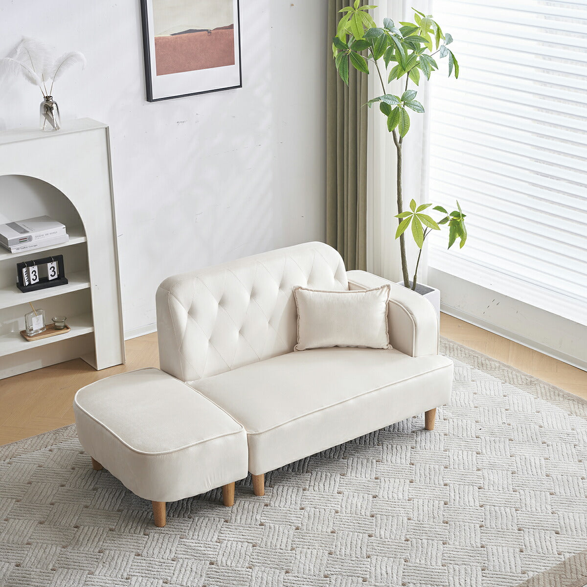 ソファー 2人掛け コンパクト おしゃれ ソファ カウチソファー ローソファー フロアソファー カウチ オットマン 韓国インテリア 韓国 L字 コーナーソファ 2人掛け 二人掛け ベージ リビング 一人暮らし ワンルームュ