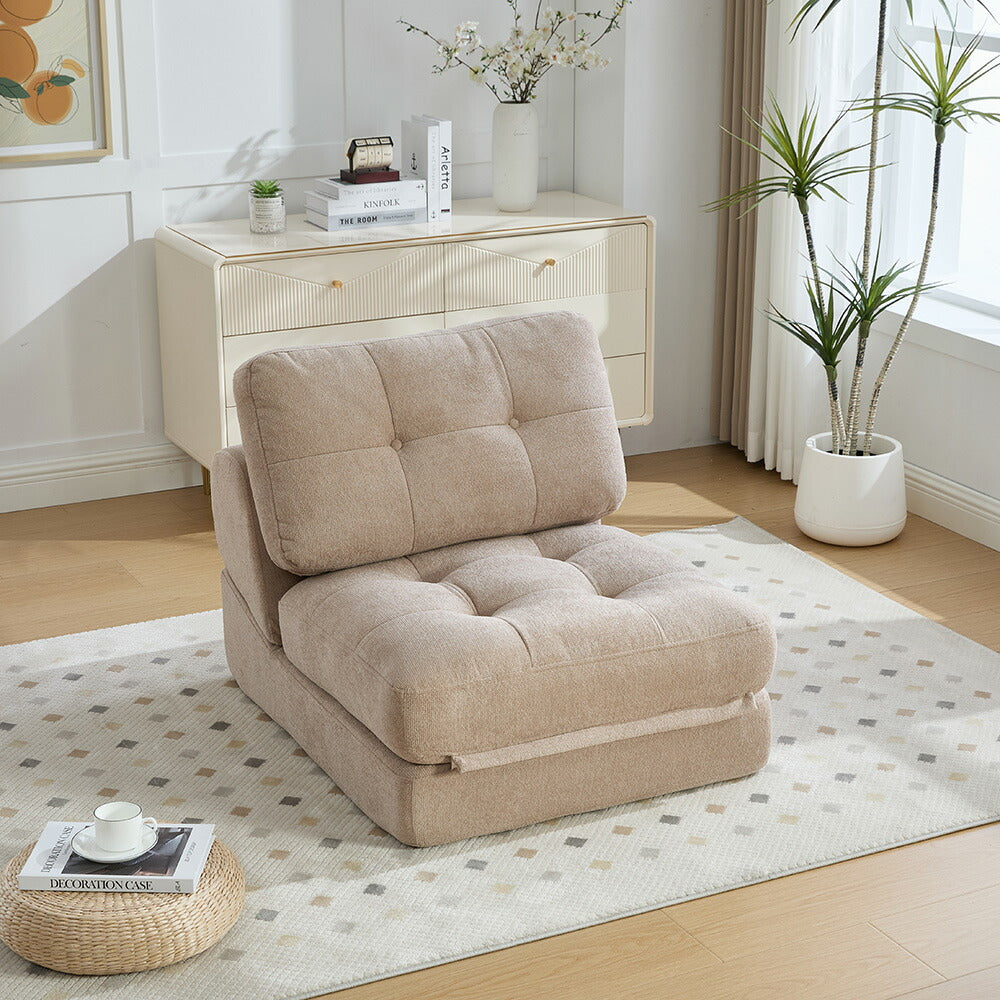 折りたたみ ソファベッド 1人掛け 幅75cm リクライニング フロアソファ コンパクト シングル ソファチェア ベッドチェア 多機能 シェニール生地 一人暮らし 来客用 ワンルーム 省スペース 7日内出荷