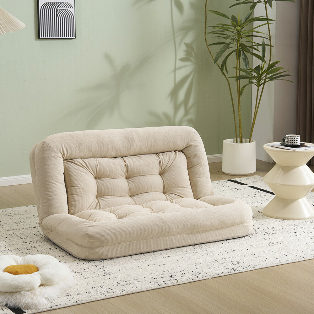 ソファーベッド 2人掛け 座椅子 ローソファ 3WAY 6段階リクライニング 折りたたみ コンパクト フロアソファ 圧力分散 包み込まれる 耐荷重150kg 7日内出荷