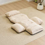 ソファーベッド 一人掛け 座椅子 折りたたみ式 6段階リクライニング 足元調節 ワッフル生地 幅最大160cm フロアソファ コンパクト 一人暮らし 7日内出荷