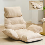 ソファーベッド 一人掛け 座椅子 折りたたみ式 6段階リクライニング 足元調節 ワッフル生地 幅最大160cm フロアソファ コンパクト 一人暮らし 7日内出荷