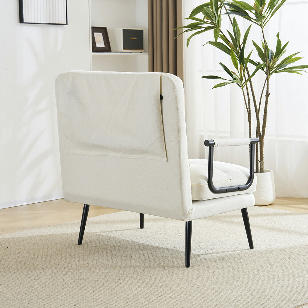 ソファベッド 3WAY 折りたたみ リクライニング 一人掛け カウチソファ 肘付き コンパクト ファブリック 一人暮らし 来客用 7日内出荷