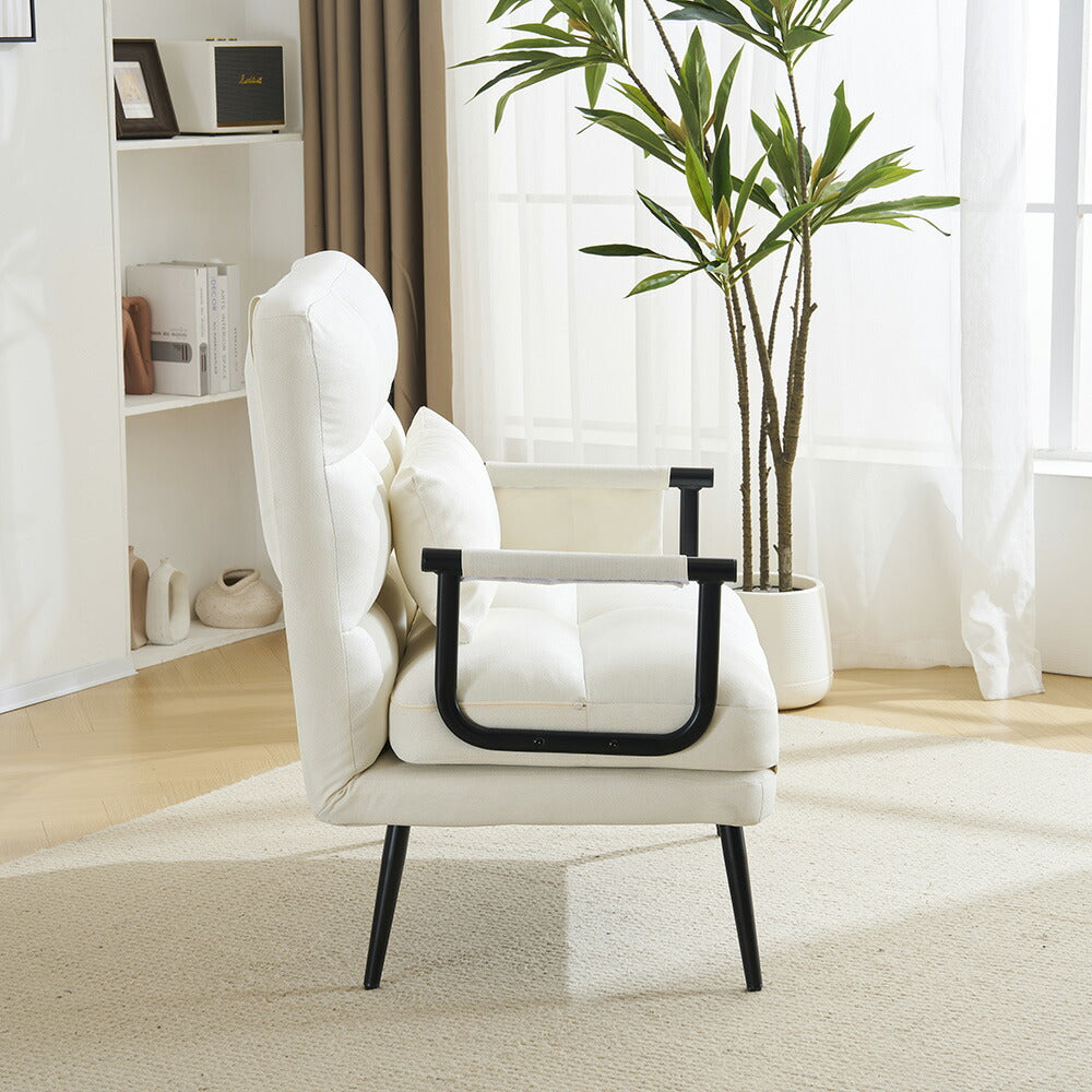 ソファベッド 3WAY 折りたたみ リクライニング 一人掛け カウチソファ 肘付き コンパクト ファブリック 一人暮らし 来客用 7日内出荷