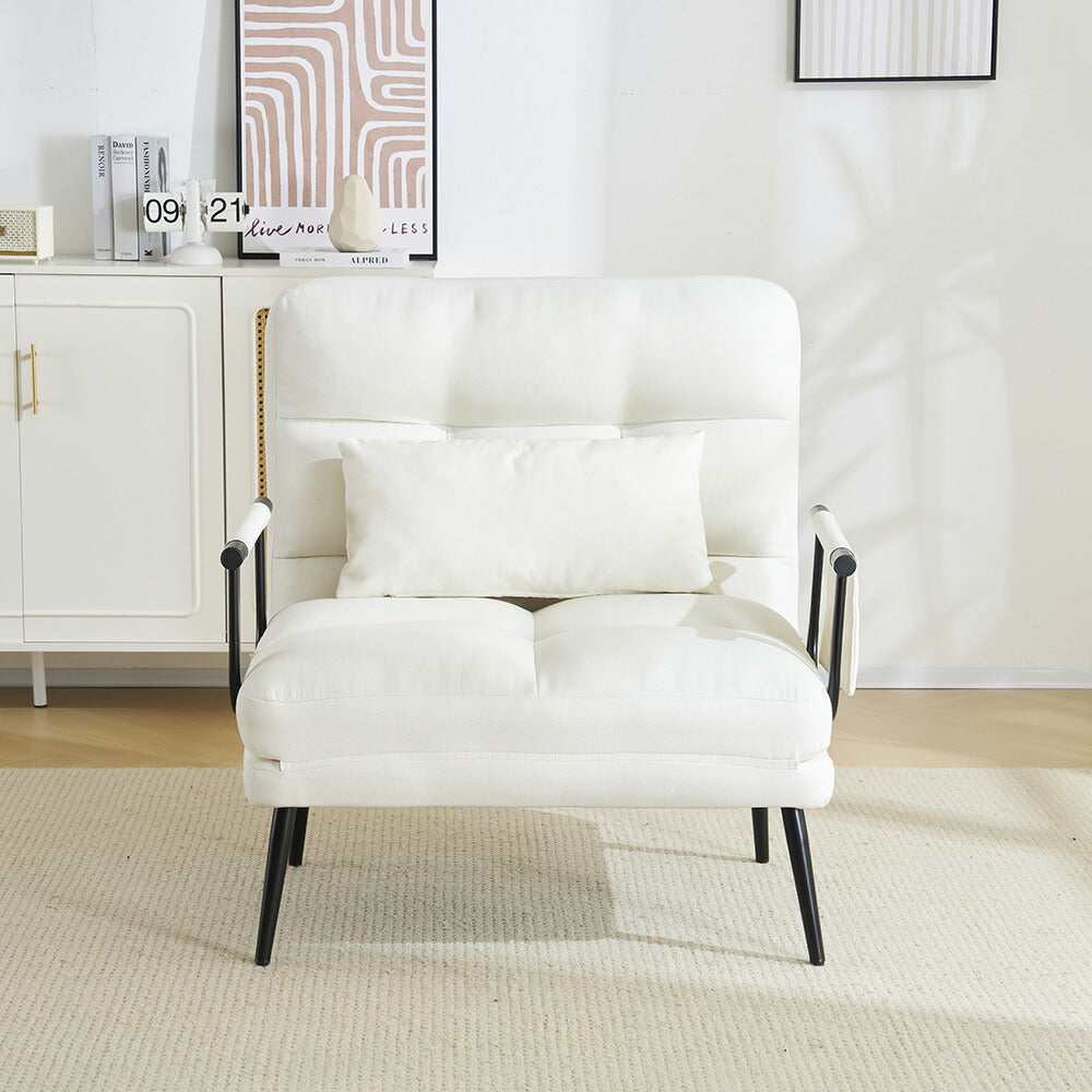 ソファベッド 3WAY 折りたたみ リクライニング 一人掛け カウチソファ 肘付き コンパクト ファブリック 一人暮らし 来客用 7日内出荷