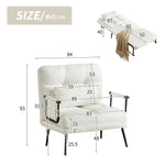 ソファベッド 3WAY 折りたたみ リクライニング 一人掛け カウチソファ 肘付き コンパクト ファブリック 一人暮らし 来客用 7日内出荷