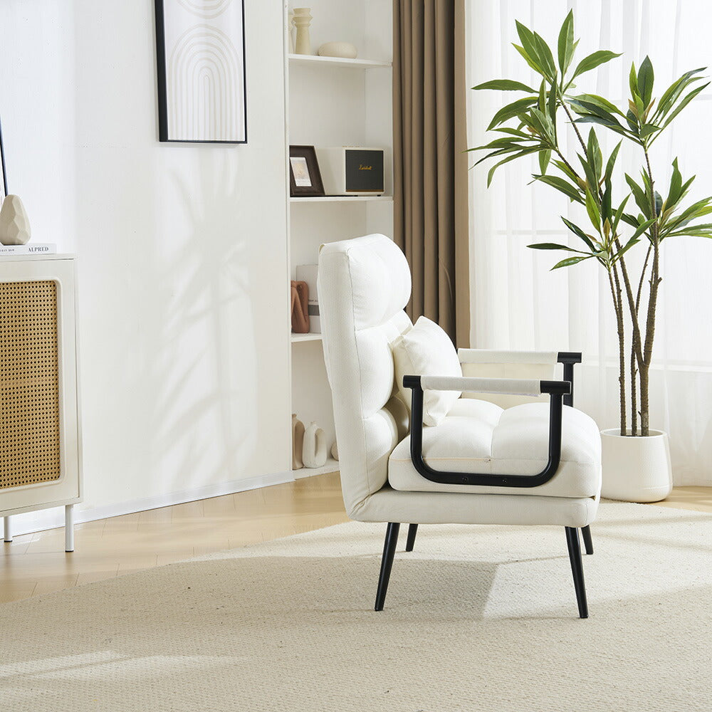 ソファベッド 3WAY 折りたたみ リクライニング 一人掛け カウチソファ 肘付き コンパクト ファブリック 一人暮らし 来客用 7日内出荷