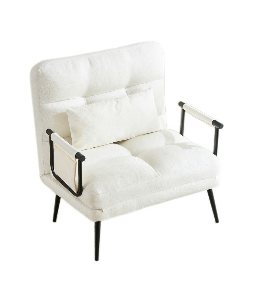 ソファベッド 3WAY 折りたたみ リクライニング 一人掛け カウチソファ 肘付き コンパクト ファブリック 一人暮らし 来客用 7日内出荷