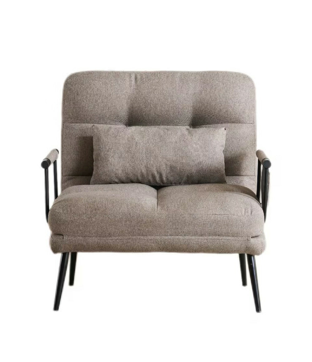 ソファベッド 3WAY 折りたたみ リクライニング 一人掛け カウチソファ 肘付き コンパクト ファブリック 一人暮らし 来客用 7日内出荷