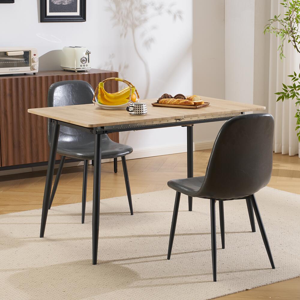 伸長式ダイニングテーブル テーブル 伸長 伸縮 長方形 ダイニング デスク キッチンテーブル リビングテーブル 6人掛け 160cm ダイニング 単品 おしゃれ ナチュラル 北欧風 木目調 シンプル 北欧 テーブル単品 モダン 黒脚 グレー ナチュラル テーブルのみ