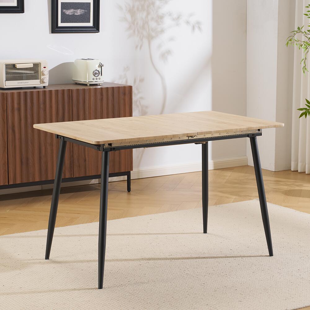 伸長式ダイニングテーブル テーブル 伸長 伸縮 長方形 ダイニング デスク キッチンテーブル リビングテーブル 6人掛け 160cm ダイニング 単品 おしゃれ ナチュラル 北欧風 木目調 シンプル 北欧 テーブル単品 モダン 黒脚 グレー ナチュラル テーブルのみ