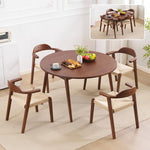 ダイニングテーブルセット 北欧 5点セット 4人 120 ダイニングテーブル 丸テーブル ダイニングセット 円型 食卓 チェア4脚 コンパクト 4人掛け おしゃれ 木目調 ダイニング テーブル 食卓用 韓国 丸型 4人用 北欧 ナチュラル ブラウン 7日内出荷