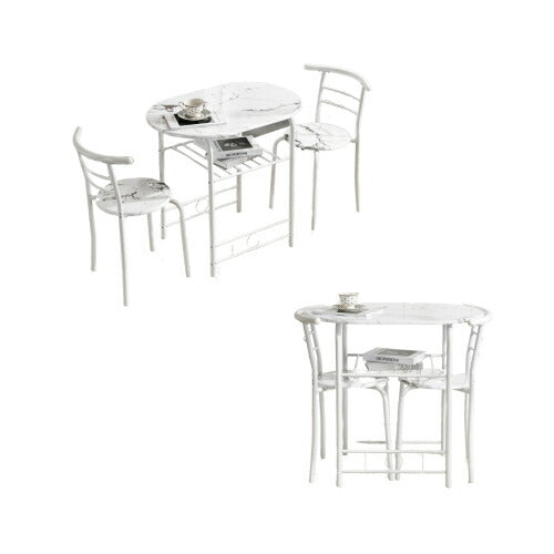 ダイニングテーブルセット 北欧 3点セット 2人 80 ダイニングテーブル 丸テーブル ダイニングセット オーバル 食卓 チェア2脚 コンパクト 2人掛け おしゃれ 大理石調 ダイニング テーブル 食卓用 韓国 丸型 2人用 北欧 韓国 韓国風 楕円 7日内出荷