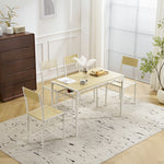 ダイニングテーブルセット 4人掛け 5点セット ダイニングセット おしゃれ 長方形 幅109cm 食卓 2人掛け 4人 ダイニングテーブル ダイニングチェア モダン 北欧 ベンチ 食卓セット 木目調 スチール 新生活 木目調 ナチュラル ブラウン 7日内出荷