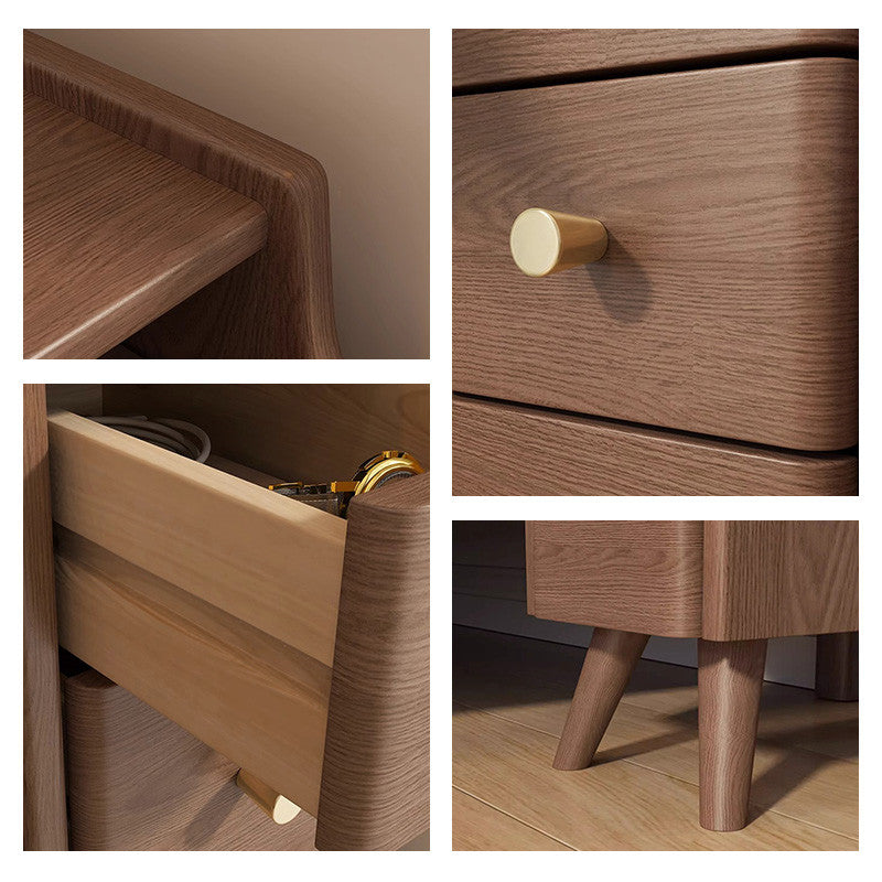 サイドテーブル,ナイトテーブル,スリム,収納,無垢材,引出し,リビング,寝室,ベッドルーム,ディテール