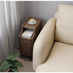 サイドテーブル,ナイトテーブル,スリム,収納,無垢材,引出し,リビング,寝室,ベッドルーム,細い