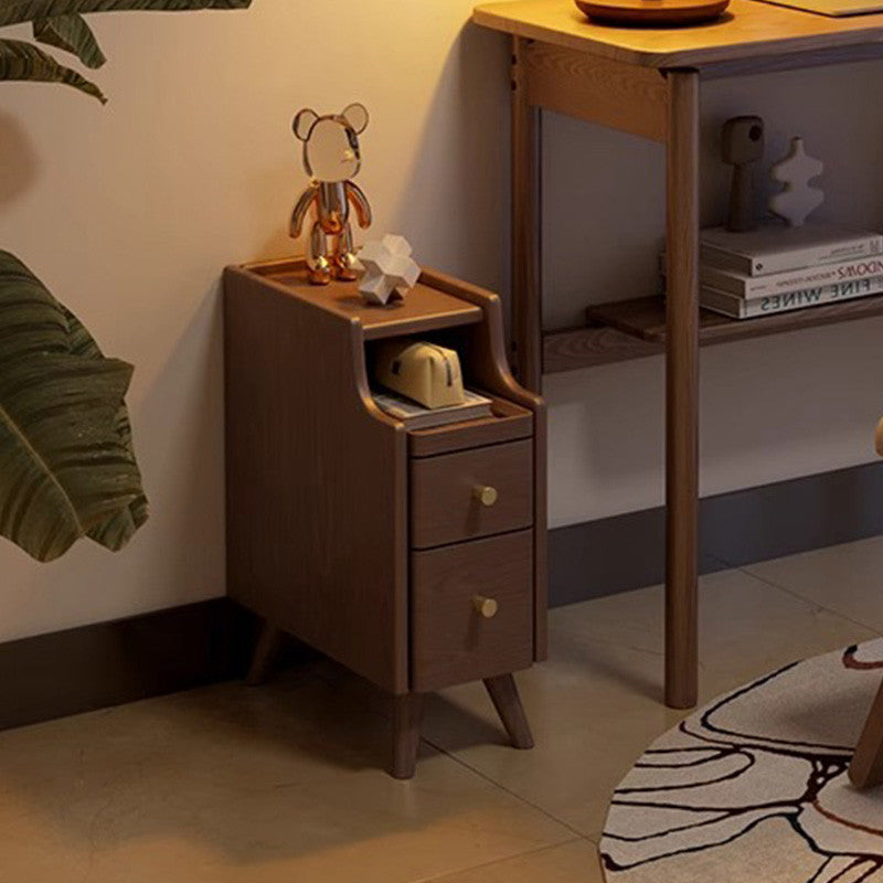 サイドテーブル,ナイトテーブル,スリム,収納,無垢材,引出し,リビング,寝室,ベッドルーム