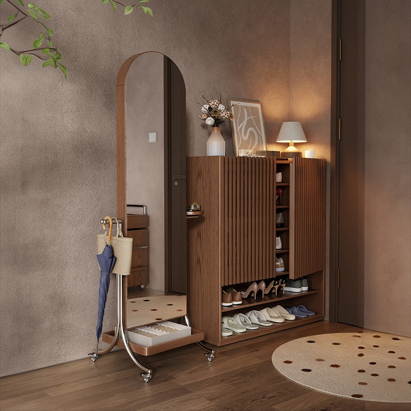 スタンドミラー 全身 ラック アンティーク 木製 鏡付き アーチ アーチ形 木製 全身鏡 収納棚 姿見 収納 鏡 付き ドレッサー メイク コスメ 玄関 リビング収納 ミラー ミラーラック 姿見ドレッサー キャスター付き おしゃれ