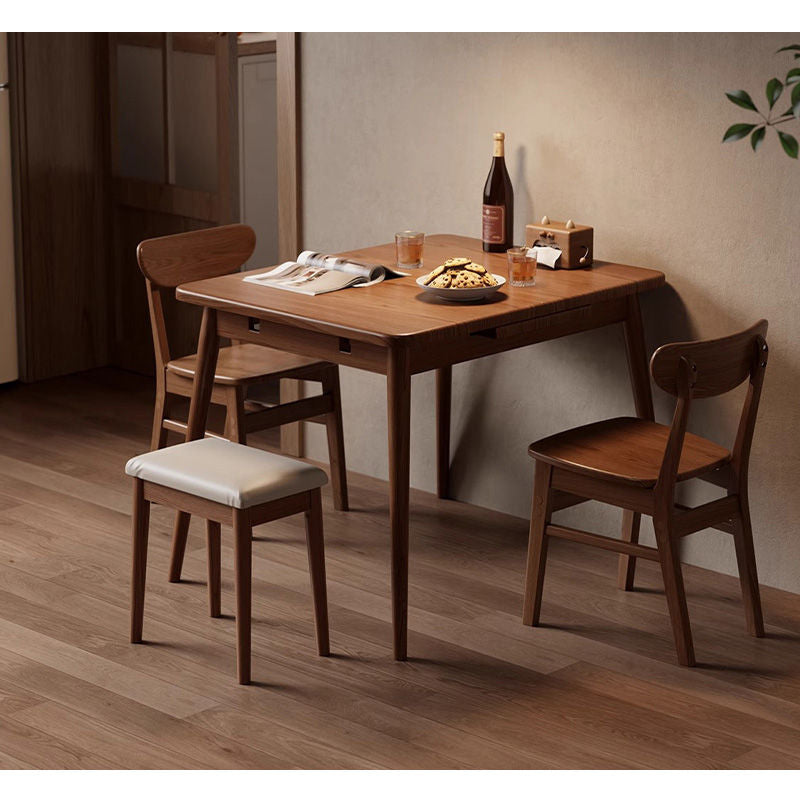 Casaconer | ダイニングテーブル・天然木・折りたたみ式・伸長・収納付き・幅120cm・4人掛け・ナチュラル・モダン・おしゃれ