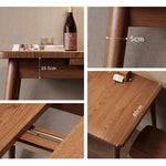 Casaconer | ダイニングテーブル・天然木・折りたたみ式・伸長・収納付き・幅120cm・4人掛け・ナチュラル・モダン・おしゃれ