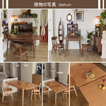 Casaconer | ダイニングテーブル・天然木・折りたたみ式・伸長・収納付き・幅120cm・4人掛け・ナチュラル・モダン・おしゃれ