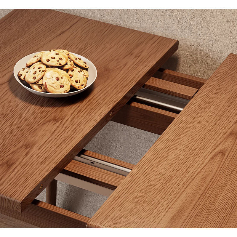 Casaconer | ダイニングテーブル・天然木・折りたたみ式・伸長・収納付き・幅120cm・4人掛け・ナチュラル・モダン・おしゃれ