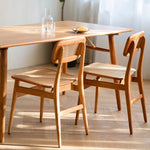 チェア,ダイニングチェア,ラタン,椅子,シンプル,藤編み,天然木,体にフィット