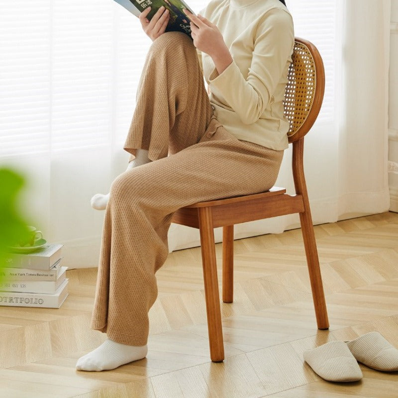 チェア,ダイニングチェア,椅子,ラタン,籐編み,ナチュラル,無垢材,広い座面