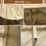 Casaconer | センターテーブル・ラタン・木製・おしゃれ・北欧・韓国・ナチュラル・レトロ調・シンプル・収納・リビングテーブル・80