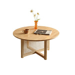 Casaconer | センターテーブル・ラタン・木製・おしゃれ・北欧・韓国・ナチュラル・レトロ調・シンプル・収納・リビングテーブル・80