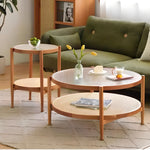 Casaconer | ローテーブル・ガラス・木製・モールガラス・ラタン・おしゃれ・北欧・ナチュラル・シンプル・レトロ調・リビング・収納・80