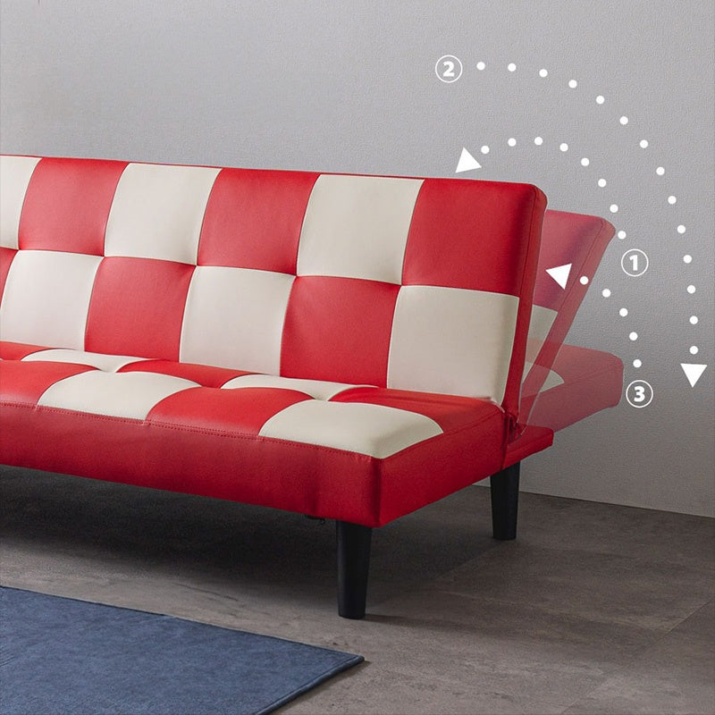 ソファー ソファ おすすめ ソファーベッド シングル 幅170cm 3人掛け パッチワーク ファブリック ソファーベット ソファー コンパクト 合皮 市松 おしゃれ かわいい ロータイプ おすすめ