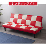 ソファー ソファ おすすめ ソファーベッド シングル 幅170cm 3人掛け パッチワーク ファブリック ソファーベット ソファー コンパクト 合皮 市松 おしゃれ かわいい ロータイプ おすすめ