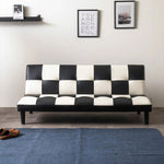 ソファー ソファ おすすめ ソファーベッド シングル 幅170cm 3人掛け パッチワーク ファブリック ソファーベット ソファー コンパクト 合皮 市松 おしゃれ かわいい ロータイプ おすすめ