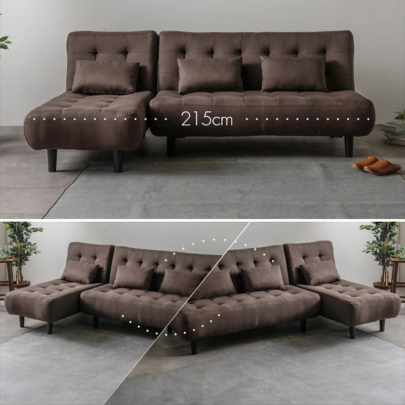 ソファー ソファ おすすめ カウチソファー ソファーベッド 3人掛け 3人用 おしゃれ クッション付き グレー ブラウン ファブリック 脚付き シェーズロング