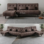 ソファー ソファ おすすめ カウチソファー ソファーベッド 3人掛け 3人用 おしゃれ クッション付き グレー ブラウン ファブリック 脚付き シェーズロング