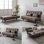 ソファー ソファ おすすめ カウチソファー ソファーベッド 3人掛け 3人用 おしゃれ クッション付き グレー ブラウン ファブリック 脚付き シェーズロング