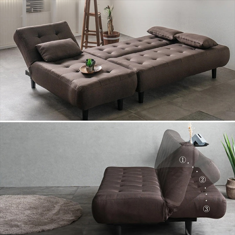 ソファー ソファ おすすめ カウチソファー ソファーベッド 3人掛け 3人用 おしゃれ クッション付き グレー ブラウン ファブリック 脚付き シェーズロング