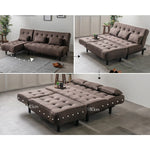 ソファー ソファ おすすめ カウチソファー ソファーベッド 3人掛け 3人用 おしゃれ クッション付き グレー ブラウン ファブリック 脚付き シェーズロング